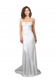 Usine Blanc Fourreau Balayage train Satiné Soyeux Simple Plage Robes de mariée