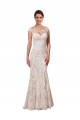 Usine Blanc Fourreau Bateau Illusion Dentelle Robes de mariée