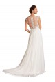 Usine Blanc Fourreau Col V Mousseline Dentelle Robes de mariée