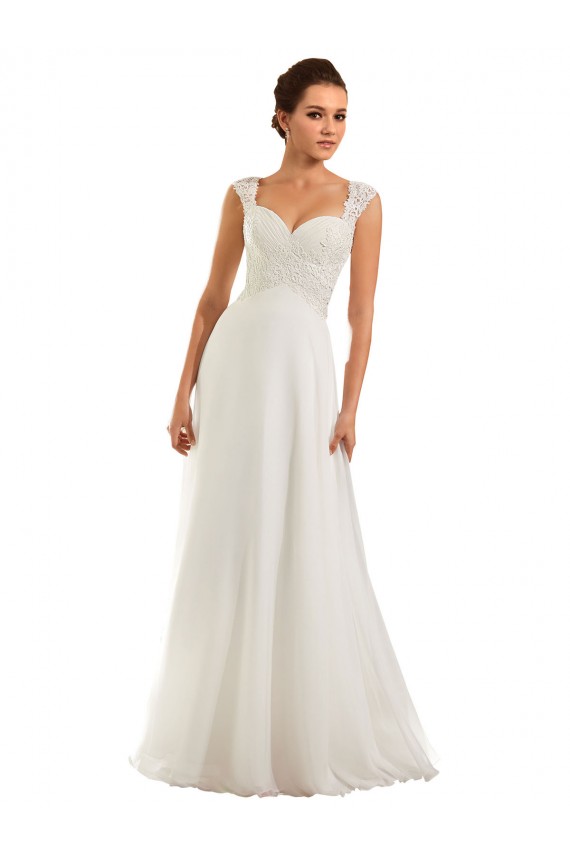 Usine Blanc Fourreau Mousseline Dentelle Robes de mariée