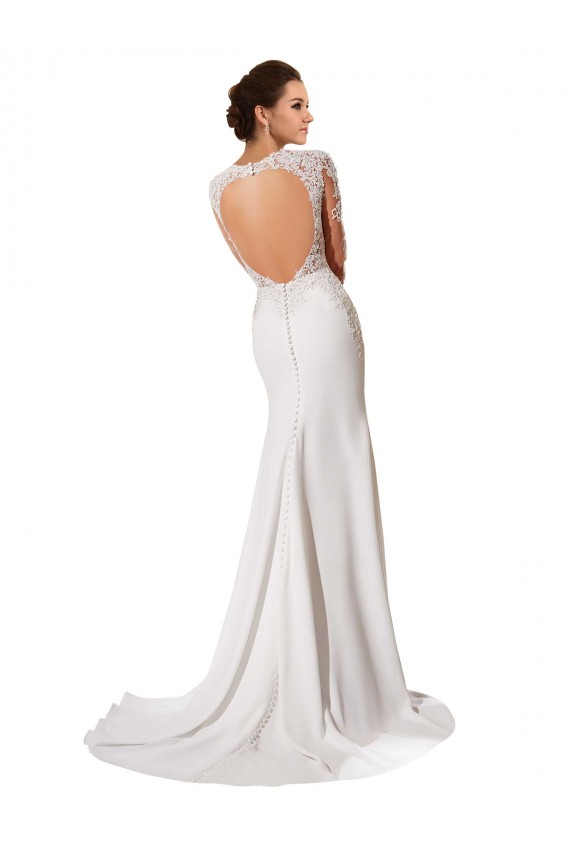Usine Blanc Fourreau Mousseline Dentelle Robes de mariée