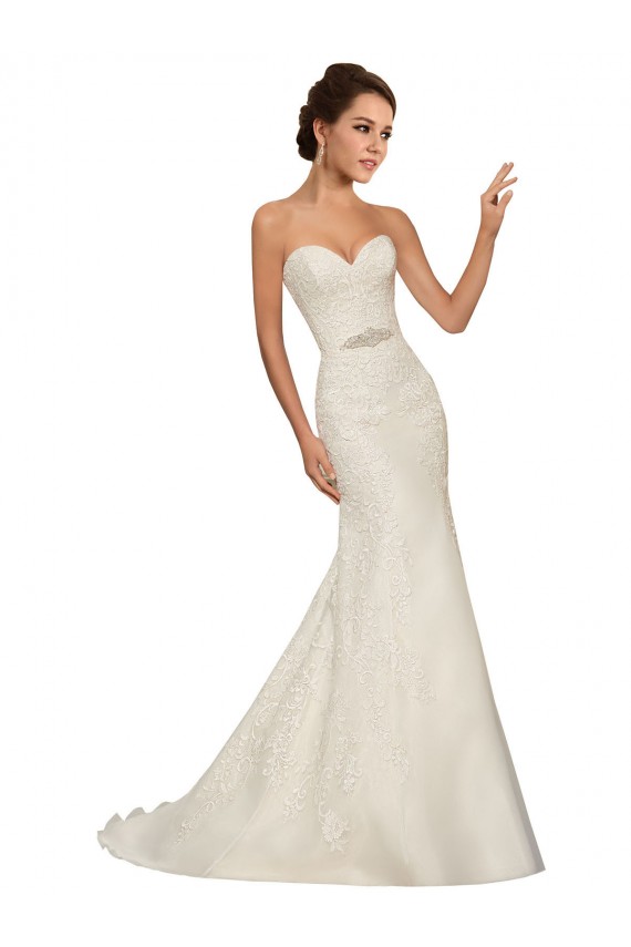 Usine Blanc Fourreau Tulle Dentelle Robes de mariée