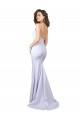 Usine Blanc Sirène Bretelles spaghetti Col Haut Crêpe Stretch Simple Plage Robes de mariée