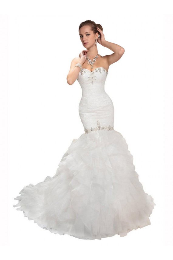 Usine Blanc Sirène Tulle Robes de mariée
