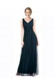 Usine Bleu 7 Trapèze Col V Tulle Longue Robes demoiselle d'honneur