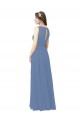 Usine Bleu Windsor Fourreau Illusion Mousseline Longue Robes demoiselle d'honneur