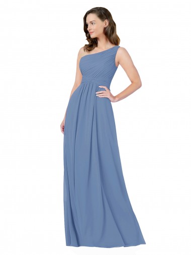 Usine Bleu Windsor Fourreau Mousseline Longue Robes demoiselle d'honneur