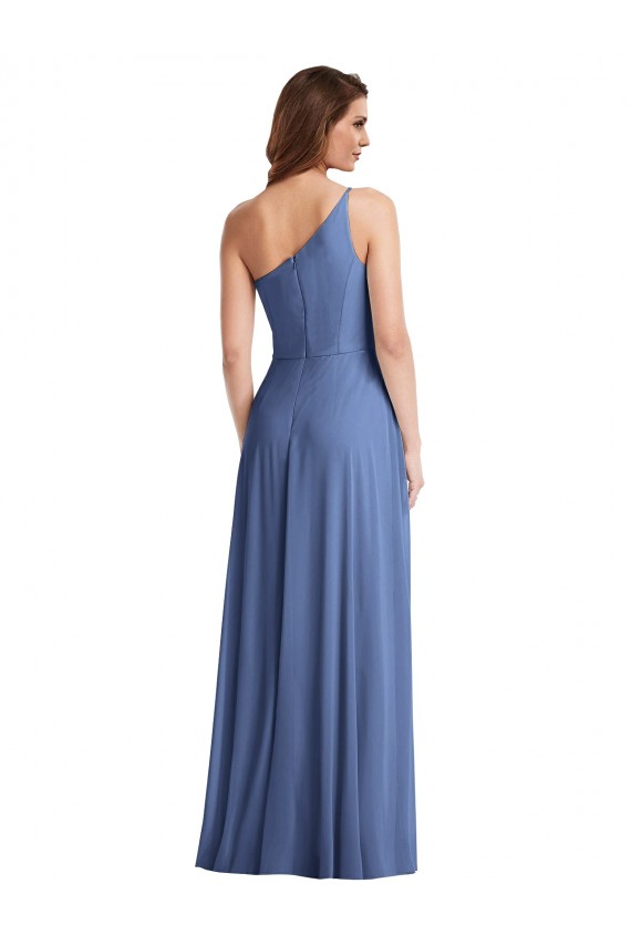 Usine Bleu Windsor Trapèze Mousseline Longue Formelles Robes demoiselle d'honneur / Robes de soirée
