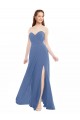 Usine Bleu Windsor Trapèze Sans bretelle Mousseline Longue Robes demoiselle d'honneur