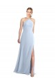 Usine Bleu ciel clair Trapèze Licou Mousseline Longue Robes demoiselle d'honneur