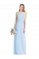 Usine Bleu ciel clair Trompette Licou Mousseline Longue Robes demoiselle d'honneur