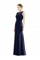Usine Bleu marine foncé Sirène Illusion Mousseline Dentelle Longue Robes demoiselle d'honneur
