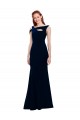 Usine Bleu marine foncé Sirène Épaule Dénudée Crêpe Stretch Longue Formelles Robes demoiselle d'honneur / Robes de soirée / Robes de bal