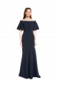 Usine Bleu marine foncé Sirène Épaule Dénudée Crêpe Stretch Longue Formelles Robes demoiselle d'honneur / Robes de soirée / Robes de bal