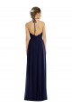 Usine Bleu marine foncé Trapèze Licou Mousseline Longue Robes demoiselle d'honneur
