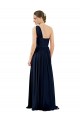 Usine Bleu marine foncé Trapèze Mousseline Longue Robes demoiselle d'honneur