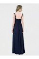 Usine Bleu marine foncé Trapèze Mousseline Longue Robes demoiselle d'honneur