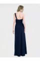 Usine Bleu marine foncé Trapèze Mousseline Longue Robes demoiselle d'honneur