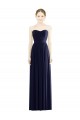 Usine Bleu marine foncé Trapèze Sans bretelle Mousseline Longue Formelles Robes demoiselle d'honneur / Robes de soirée