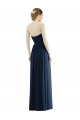 Usine Bleu marine foncé Trapèze Sans bretelle Mousseline Longue Formelles Robes demoiselle d'honneur / Robes de soirée