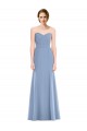 Usine Bleu poussiéreux Sirène Sans bretelle Mousseline Longue Robes demoiselle d'honneur