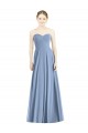 Usine Bleu poussiéreux Trapèze Mousseline Longue Robes demoiselle d'honneur