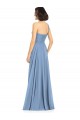 Usine Bleu poussiéreux Trapèze Mousseline Longue Robes demoiselle d'honneur