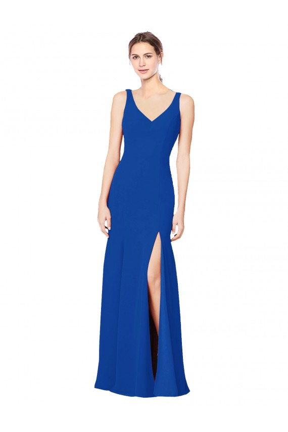 Usine Bleu roi Fourreau Mousseline Longue Robes demoiselle d'honneur
