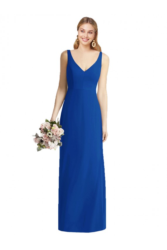 Usine Bleu roi Sirène Sans bretelle Mousseline Longue Robes demoiselle d'honneur