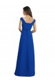Usine Bleu roi Trapèze Col V Mousseline Longue Robes demoiselle d'honneur