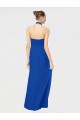 Usine Bleu roi Trapèze Licou Mousseline Longue Robes demoiselle d'honneur