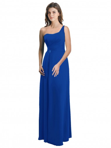 Usine Bleu roi Trapèze Mousseline Longue Robes demoiselle d'honneur