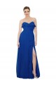 Usine Bleu roi Trapèze Sans bretelle Mousseline Longue Robes demoiselle d'honneur