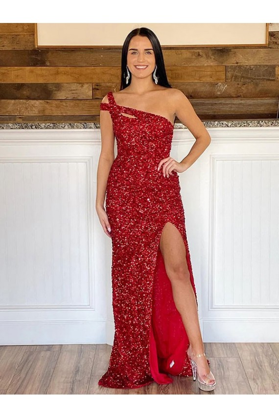 Usine Bordeaux Fourreau Balayage train Paillettes Velours Longue Robes de bal