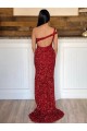 Usine Bordeaux Fourreau Balayage train Paillettes Velours Longue Robes de bal