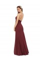 Usine Bordeaux Fourreau Licou Mousseline Longue Robes demoiselle d'honneur