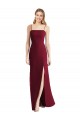 Usine Bordeaux Trompette Bretelles spaghetti Mousseline Longue Robes demoiselle d'honneur