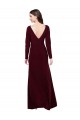 Usine Bordeaux foncé Fourreau Col V Spandex Longue Robes demoiselle d'honneur / Robes de bal