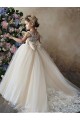 Usine Champagne Princesse Tulle Dentelle Longue Robes de demoiselle d'honneur - fillette