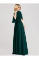 Usine Evergreen Trapèze Col rond Mousseline Longue Robes demoiselle d'honneur