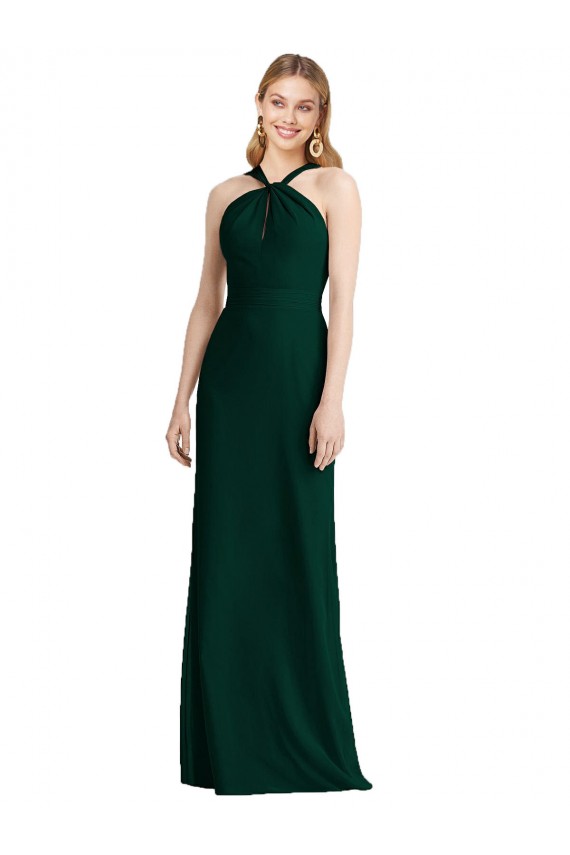Usine Evergreen Trompette Licou Mousseline Longue Robes demoiselle d'honneur