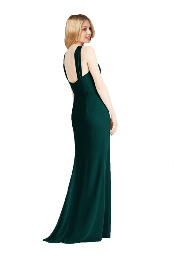 Usine Evergreen Trompette Licou Mousseline Longue Robes demoiselle d'honneur