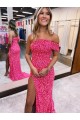 Usine Fourreau Balayage train Paillettes Velours Longue Robes de bal