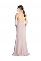 Usine Fourreau Licou Col Haut Mousseline Longue Robes demoiselle d'honneur