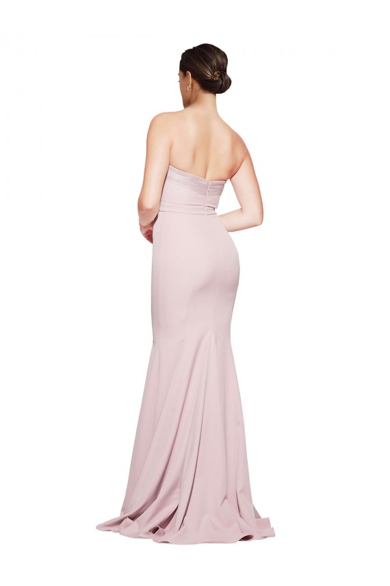 Usine Fourreau Sans bretelle Balayage train Crêpe Stretch Longue Formelles Robes demoiselle d'honneur / Robes de soirée / Robes de bal