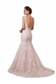 Usine Ivoire & Blush Sirène Col V Tulle Dentelle Robes de mariée