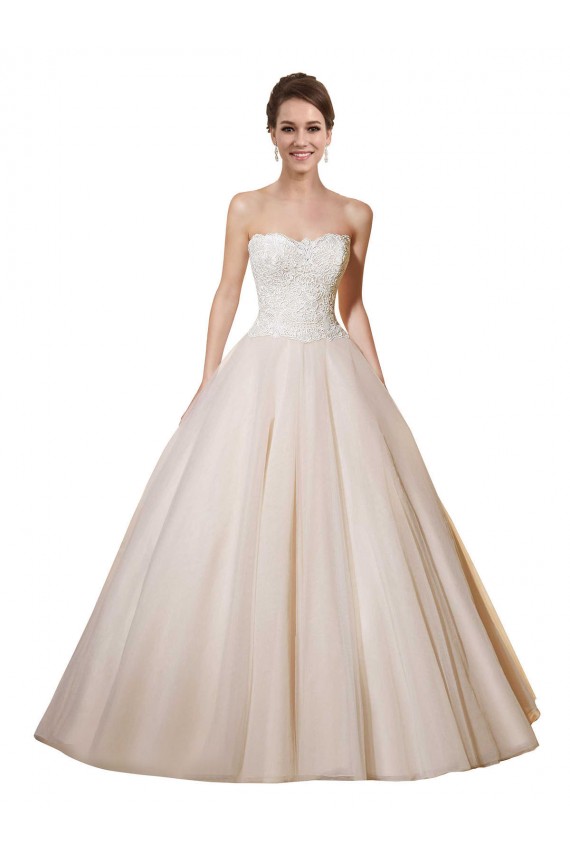 Usine Ivoire & Champagne Princesse Tulle Dentelle Robes de mariée