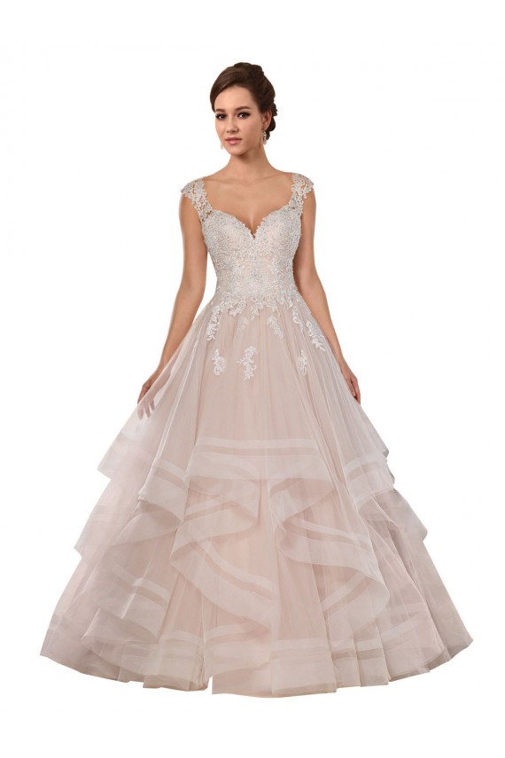 Usine Ivoire & Champagne Princesse Tulle Dentelle Robes de mariée