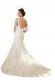 Usine Ivoire & Champagne Sirène Col V Tulle Dentelle Robes de mariée