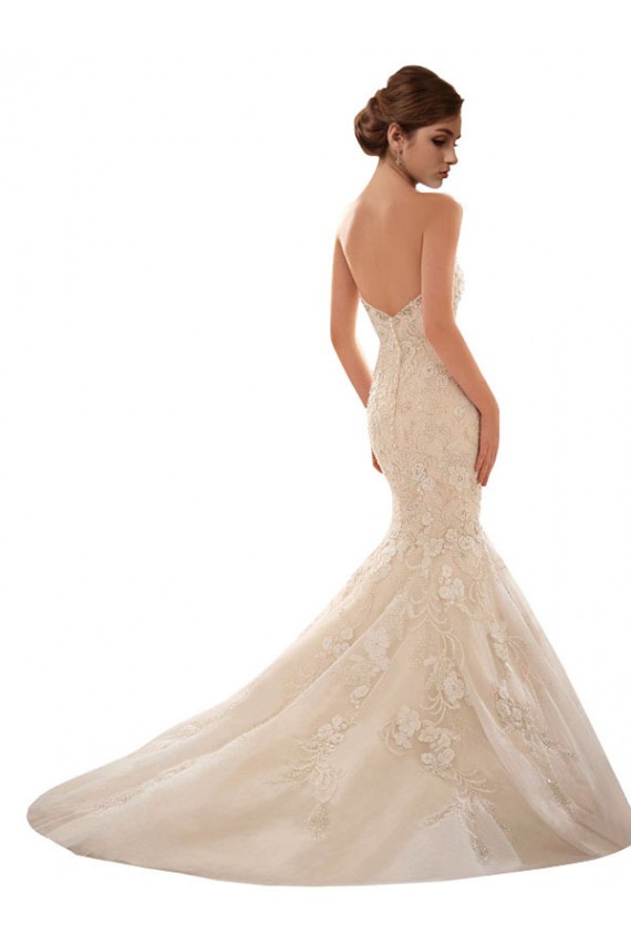 Usine Ivoire & Champagne Sirène Tulle Dentelle Robes de mariée
